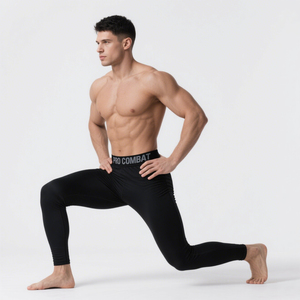 Producto en stock Logotipo personalizado Hombres Jogging Running Leggings Tight Slim Fit Muscle Men Pantalones para correr Jogging Ciclismo - Product Image 2