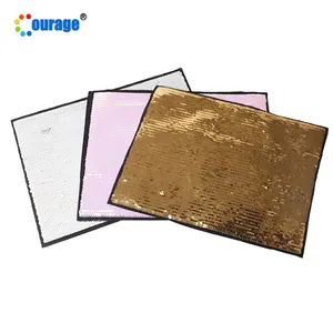 Großes Rechteck Gold/Silber/Glanz Farbe Sublimation Pailletten Flip Patch ing