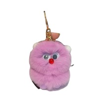 Gantungan kunci bola bulu Monster kecil lucu tas boneka mewah populer Internet untuk perhiasan gantung sebagai hadiah ulang tahun pacar
