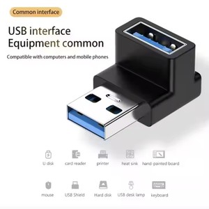 Gomito universale a forma di U a forma di L 90 gradi OTG USB 3.0 C maschio a C un convertitore adattatore di estensione femmina - Product Image 3