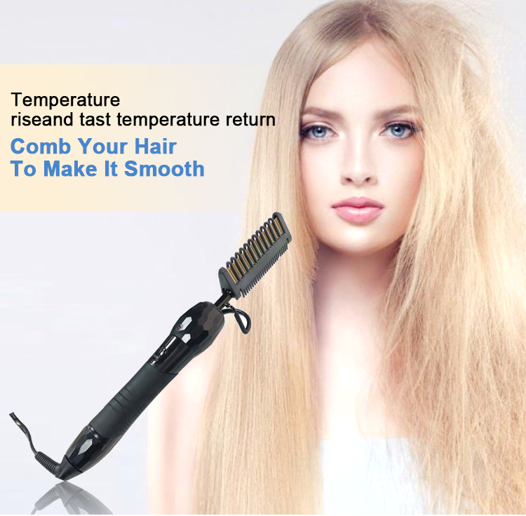 Professional copper metal Hair Straightening Comb brush Hot Electric Hair Straightener comb for hair,curling iron bling hot comb