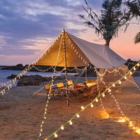 Guirlande lumineuse d'ambiance pour camping alimentée par USB - Décoration de tente LED 7 couleurs pour fêtes en extérieur et stands d'anniversaire