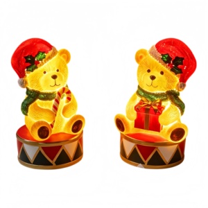 Veilleuse LED en résine style Casse-Noisette Ours en Peluche, Décoration de Table de Noël, Décoration de Chambre à Coucher, Noël pour Enfants - Product Image 1