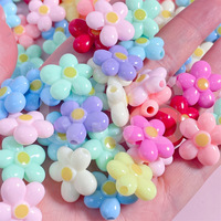 Aksesoris gantungan kunci ponsel DIY, manik-manik bunga besar resin plastik 20mm cat baking lubang lurus Yiwu