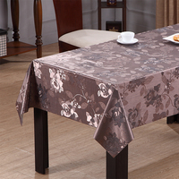Nappe en PVC métallisé floral violet foncé RNPT avec support tissé, résistante à l'huile et facile à nettoyer pour table de salle à manger domestique
