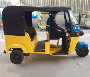 อินเดียใหม่ประเภทสามคนอัตโนมัติรถ Bajaj รถแท็กซี่4000วัตต์3ล้อรถลากไฟฟ้า3ผู้โดยสารสามล้อ