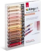 Marqueurs de peinture acrylique pour le teint de la peau, pointe pinceau, 12 couleurs, encre permanente à base d'eau, sans bavure, imperméable, contrôle automatique de l'encre pour tissu