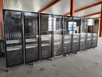 Réfrigérateur commercial à porte vitrée réglable, écoénergétique, avec système de refroidissement par air et fonctions anti-givre