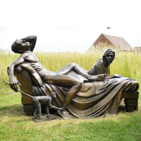Estatua sexual de tamaño real para chica, estatua de bronce desnuda para decoración del hogar y jardín