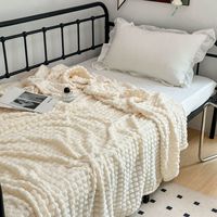 Couverture jetable en flanelle polaire de luxe personnalisée couleur unie super douce en peluche chaude et confortable pour canapé King Size pour lit canapé chaise
