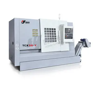 Virando máquina de torno centercnc de metal com GSK TCK56Y TCK50 TCK2100LY