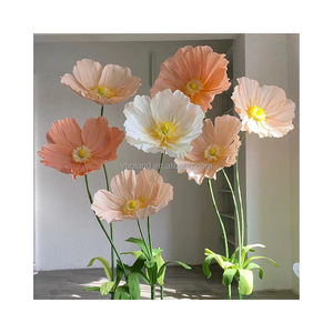Fotografia <span class=keywords><strong>E</strong></span>-HB009 vetrina centro commerciale decorazione <span class=keywords><strong>fiori</strong></span> <span class=keywords><strong>fiori</strong></span> di carta <span class=keywords><strong>fiori</strong></span> giganti <span class=keywords><strong>fiori</strong></span> grande grande farfalla per il matrimonio - Product Image 6