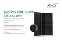 Panel Surya Monokristalin Half Cell Bifasial Tipe-N JKM-72HL4-BDV 540W-555W Modul PV Kaca Ganda untuk Komersial