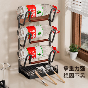 Pot Lid Rack With Cutting Board Drainer Wall Mount Countertop Dual Use Metal Lid <b>Storage</b> <b>Kitchen</b> Organizer L Size - Product Image 3
