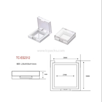 Boîtier compact carré mini pour fard à paupières, blush et poudre pressée, en plastique SAN recyclé, avec logo personnalisé, OEM/ODM
