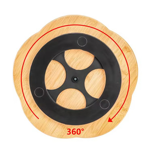 Bamboo Rotating Serving <b>Tray</b> 6 Compartment Lazy Susan Platter For <b>Snacks</b> Fruits Appetizers - Product Image 3