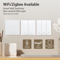 Interruptor de Pared Táctil Inteligente WiFi RF433 Hz con Control Remoto, Compatible con Alexa, Función de Temporizador, Botón Pulsador de 2 Vías