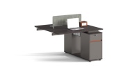 Système de poste de travail de bureau moderne en bois massif pour quatre personnes avec tiroir à serrure à code, vente chaude