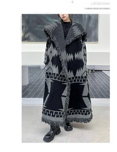 Maglione di moda invernale a maglia calda da <span class=keywords><strong>donna</strong></span> Maxi lungo autunno autunno Casual con chiusura a colori con nappe <span class=keywords><strong>Cardigan</strong></span> cappotti da <span class=keywords><strong>donna</strong></span> - Product Image 6