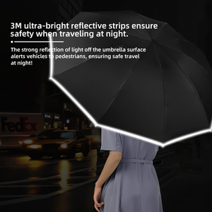 ร่มอัตโนมัติสำหรับกลางแจ้งแบบกลับด้านออกแบบได้เองร่มขนาดกะทัดรัดกันลมกัน<span class=keywords><strong>ฝน</strong></span>พร้อมแถบสะท้อนแสงพับร่มกันแดด - Product Image 4