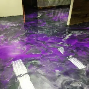 Sol en résine époxy 3D résistant aux rayures, sol artistique pour salle de bain