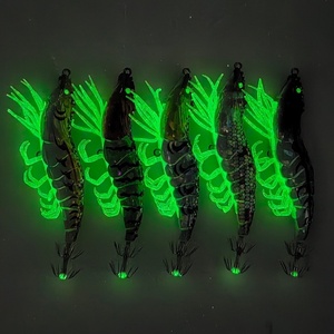 3.0 #   Señuelo de Calamar Luminoso de Silicona Suave con Patas, 10cm 12g, Cebo de Camarón que Brilla en la Oscuridad, <span class=keywords><strong>Egi</strong></span> con Anzuelo de Corona para Pesca Nocturna de Pulpo y Sepia - Product Image 2
