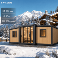 Casa Contenedor Expandible de Diseño Moderno y Lujo, Casa Modular Prefabricada de 20 pies, Ventanas Grandes de Vidrio, Uso en Villas y Hoteles, Garantía de 5 Años
