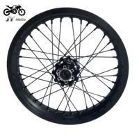Ensemble de jantes à rayons noirs à tirage droit solide 16x2.15 avec moyeu arrière anodisé noir pour pièces de motocross tout-terrain Surron Light Bee