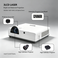 Nouveau projecteur laser 3LCD 2K 3300 lumens avec lampe longue durée et haut-parleur pour événements festifs, conception et demande de renseignements disponibles