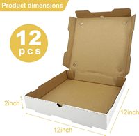 Boîte à pizza carrée en carton de haute qualité APP, modèle JX-110, 12 x 12 x 2, ventilée, durable, pour gâteaux ou livraison de repas