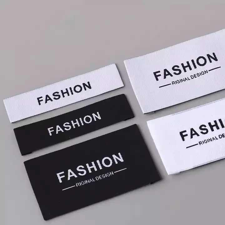 Custom Wholesale Straight Custom Logo Washable Woven Label Tag For Clothing And T-shirts