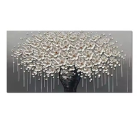 Vente de peinture à l'huile de luxe moderne abstraite arbre doré fleur art mural peinture simple affiche suspendue décoration de la maison vie
