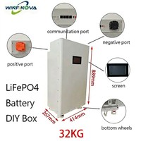 Kit de boîtier de batterie DIY 314Ah pour cellules MB31, avec MCCB 225A et BMS JK, pour stockage solaire domestique 51.2V, boîtier empilable, capacité de 159 unités en charge mixte