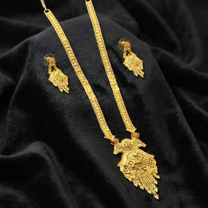 Venta al por mayor 14K 18K 24K Micro Gold Plated Long Forming Jewelry Set, Brass Gold Fashion Long Jewelry, Traditional Long Jewelry Set. - Product Image 3