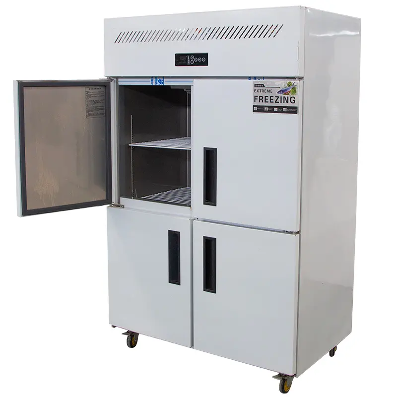 Refrigerador Industrial de 4 puertas, refrigerador vertical o congelador para verduras/carne