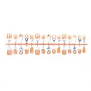 Lot de 30 faux ongles <span class=keywords><strong>en</strong></span> amande pour le printemps/été, nouveau style français <span class=keywords><strong>en</strong></span> amande, design floral 3D - Product Image 5
