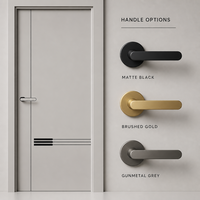 Porte de chambre moderne en mélamine rainurée avec structure stable et utilisation silencieuse pour la modernisation des maisons résidentielles