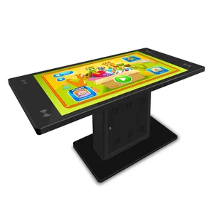 Pemutar iklan anak-anak, layar sentuh interaktif tahan air android 43 inci, pemutar kopi, meja pintar