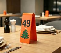 Support de table en plastique en forme de A pour numéros de table de Noël avec fente pour carte pour restaurant
