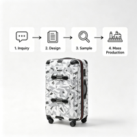 Valise rigide à roulettes pivotantes, imprimé camouflage géométrique, robuste, avec serrure TSA, extensible, pour voyage, vente en gros, OEM/ODM