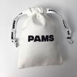 Small Custom Logo Cotton Canvas Fabric Muslin Drawstring <b>Supermarket</b> Bag With Printed Black Friday Recycled Gift Bags - Product Image 3