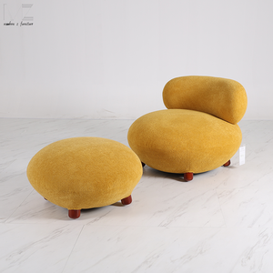 Sillón Moderno de Acento con Otomana Estilo Bouclé de Mediados de Siglo <span class=keywords><strong>para</strong></span> Sala de Estar y Ocio en el Hogar al por Mayor - Product Image 4