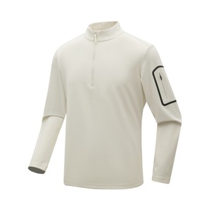 Otoño montañismo deportes al aire libre Casual media cremallera Camiseta de <span class=keywords><strong>manga</strong></span> <span class=keywords><strong>larga</strong></span> para <span class=keywords><strong>hombre</strong></span> sólido deportivo Base <span class=keywords><strong>camisetas</strong></span> de punto - Product Image 3