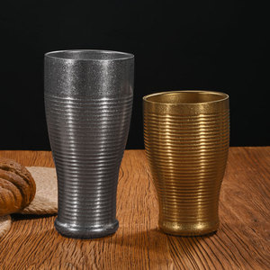 แก้วสแตนเลสแบบมีหูจับ ผนังสองชั้นสุญญากาศ 304 ลายทาง แก้วเบียร์ แก้วเครื่องดื่มเย็น สำหรับงานปาร์ตี้ - Product Image 2