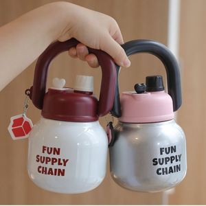 Termo Moderno Minimalista Portátil de Acero Inoxidable con Aislamiento al Vacío para Niños, con Asa de Transporte, Taza de Regalo de Gran Capacidad - Product Image 2