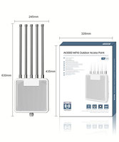 Punto de Acceso WiFi 6 para Exteriores AX3000 de Doble Banda 3000Mbps con Alimentación PoE, Resistente al Agua IP65, Inalámbrico Omnidireccional de Alta Ganancia