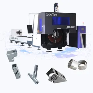 Satılık 2KW 2000W 6000W üç ayna lazer tüp kesme makinesi Cnc Fiber lazer kesim makinesi Metal boru tüp 5 eksen