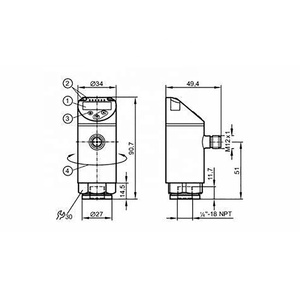 Sensor IFM PN2294 con Pantalla -1-10 bar 4-20mA 0-10V IO-Link PNP/NPN IP67 - Product Image 2