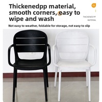 Fauteuil empilable en plastique PP, durable, confortable, moderne et minimaliste, avec accoudoirs, pour salle à manger, hôtel, écologique, vente en gros, style européen