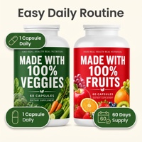 OEM Fruit- en Groentecapsules, groente- en fruitsupplement met vitaminen, mineralen en vezels, voedingsgebalanceerd
